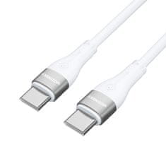 WOZINSKY Trajni, prožen kabel USB-C - USB-C PD 65 W, 1 m, bel