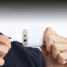 SBS Mrežni polnilnik Power Delivery USB-A USB-C 20 W – bel