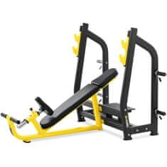Gymrex Klopa za trening, poševna klopa za barbell za iztegovanje glave navzgor, črno-rumena