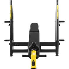 Gymrex Klopa za trening, poševna klopa za barbell za iztegovanje glave navzgor, črno-rumena