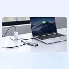 Ugreen 5v1 večfunkcijski HUB adapter USB-C 3x USB-A HDMI 4K PD 100W siv