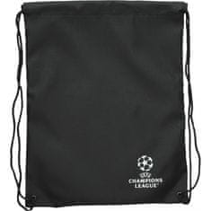 UEFA Vrečka za copate Champions League Black z nogometnim značajem in praktično zasnovo