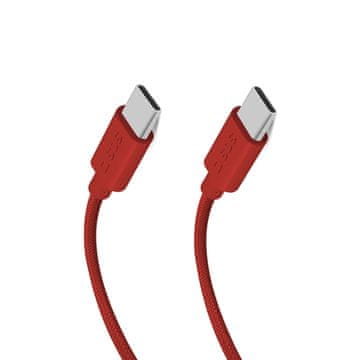 SBS Kabel USB-C s pletenim ovojem, 60 W, 1,5 m – rdeč