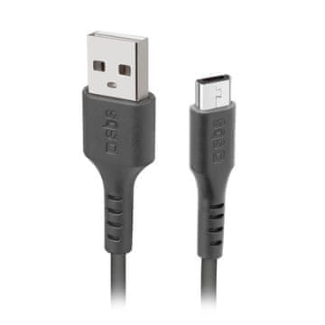SBS Kabel USB-A - Micro-USB 1 m - črn