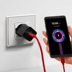 SBS Kabel USB-C s pletenim ovojem, 60 W, 1,5 m – rdeč