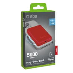 SBS Powerbank 5000 mAh MagSafe - rdeča