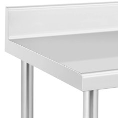 Royal Catering Delovni pult ob steni z robom na kolesih, 2 ravni, 60 x 80 cm, JEKLO