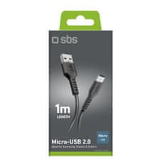 SBS Kabel USB-A - Micro-USB 1 m - črn
