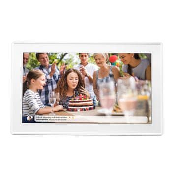 Denver Digitalni okvir 15,6'' 16 GB microSD WiFi zvočnik MPEG4 Frameo PFF-1515W - bel