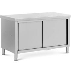 Royal Catering Delovni pult s prehodno omarico STAL 140 x 70 cm