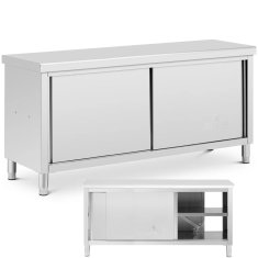 Royal Catering Delovni pult s prehodno omarico STAL 180 x 60 cm