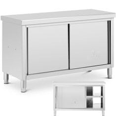 Royal Catering Delovni pult s prehodno omarico STAL 140 x 60 cm