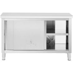 Royal Catering Delovni pult s prehodno omarico STAL 140 x 60 cm