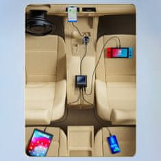 AceFast Avtomobilski polnilnik polnilna postaja 90 W USB-C 3x USB QC 3.0 črn