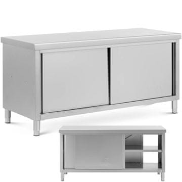 Royal Catering Delovni pult s prehodno omarico STAL 180 x 70 cm