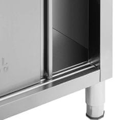 Royal Catering Delovni pult s prehodno omarico STAL 200 x 70 cm