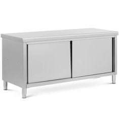 Royal Catering Delovni pult s prehodno omarico STAL 180 x 70 cm