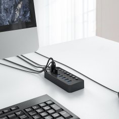 Orico Hub CT2U3-7AB s 7 stikali USB-A - črn