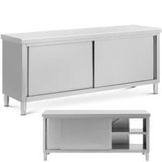 Royal Catering Delovni pult s prehodno omarico STAL 200 x 60 cm