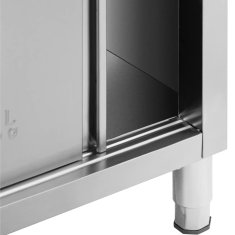 Royal Catering Delovni pult s prehodno omarico STAL 120 x 70 cm