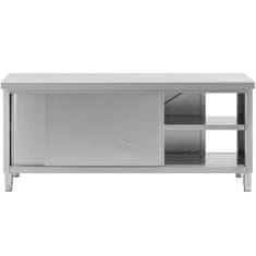 Royal Catering Delovni pult s prehodno omarico STAL 200 x 60 cm