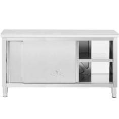Royal Catering Delovni pult s prehodno omarico STAL 160 x 60 cm