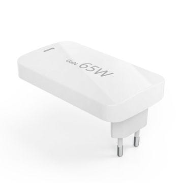 Hama Zložljiv omrežni polnilnik GaN USB-C USB-A 65 W – bel