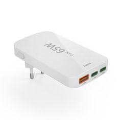 Hama Zložljiv omrežni polnilnik GaN USB-C USB-A 65 W – bel