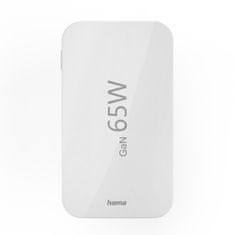 Hama Zložljiv omrežni polnilnik GaN USB-C USB-A 65 W – bel