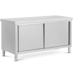 Royal Catering Delovni pult s prehodno omarico STAL 160 x 70 cm