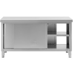 Royal Catering Delovni pult s prehodno omarico STAL 160 x 70 cm