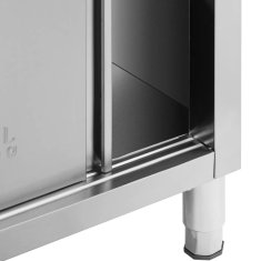 Royal Catering Delovni pult s prehodno omarico STAL 100 x 70 cm