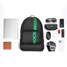 ROCKBROS Vodoodporna športna torba z zložljivim dnom 46,5 x 38 cm, 18 l – črna