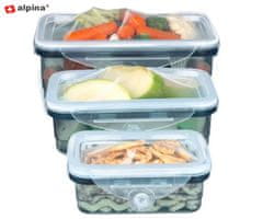 Alpina komplet posod za shranjevanje živil, plastika, 3 posode