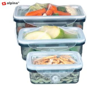 Alpina komplet posod za shranjevanje živil, plastika, 3 posode