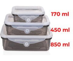 Alpina komplet posod za shranjevanje živil, plastika, 3 posode