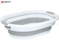 zložljiva košara, plastika, 27 L, siva