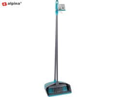 Alpina komplet metla in smetišnica, 93 cm, sivo modra