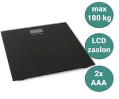 Platinet Omega OBSW osebna tehtnica, LCD, do 180 kg, črna