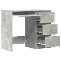 Vidaxl Pisalna miza betonsko siva 90x45x76 cm iverna plošča