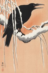 Zakito Posters Plakat 61x91,5 cm Vrana na zasneženi veji, Koson Japonski Vintage za dnevno sobo