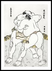 Zakito Posters Plakat 42x59,4 cm Sumo borca, Hokusai Japonski Vintage za dnevno sobo