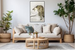 Zakito Posters Plakat 70x100 cm Rjoveči tiger, Koson Japonski Vintage za dnevno sobo