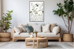 Zakito Posters Plakat 42x59,4 cm Sumo borca, Hokusai Japonski Vintage za dnevno sobo
