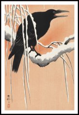 Zakito Posters Plakat 61x91,5 cm Vrana na zasneženi veji, Koson Japonski Vintage za dnevno sobo