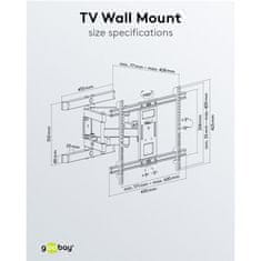 Goobay Pro FULLMOTION (L) 37-70" do 60kg stenski nosilec za TV