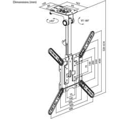 Goobay Basic 58-140cm (23-55") 20kg univerzalni stropni TV nosilec