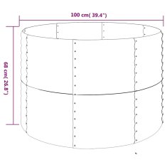 Vidaxl Visoka greda iz cinkanega jekla 100x100x68 cm rjava