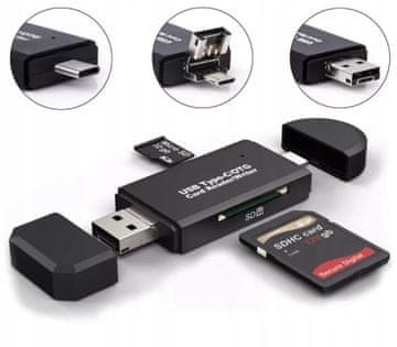 ZENWIRE Sd Kartični Čitalnik 5-V-1 Micro Usb Usb-C Otg Zenwire Byl-2217Tu