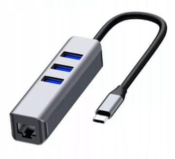 ZENWIRE Zenwire Byl-2013U Usb-C Gigabit Ethernet 1000 Mbps Lan Rj45 Omrežna Kartica Z 3X Usb 3.0 Vrati